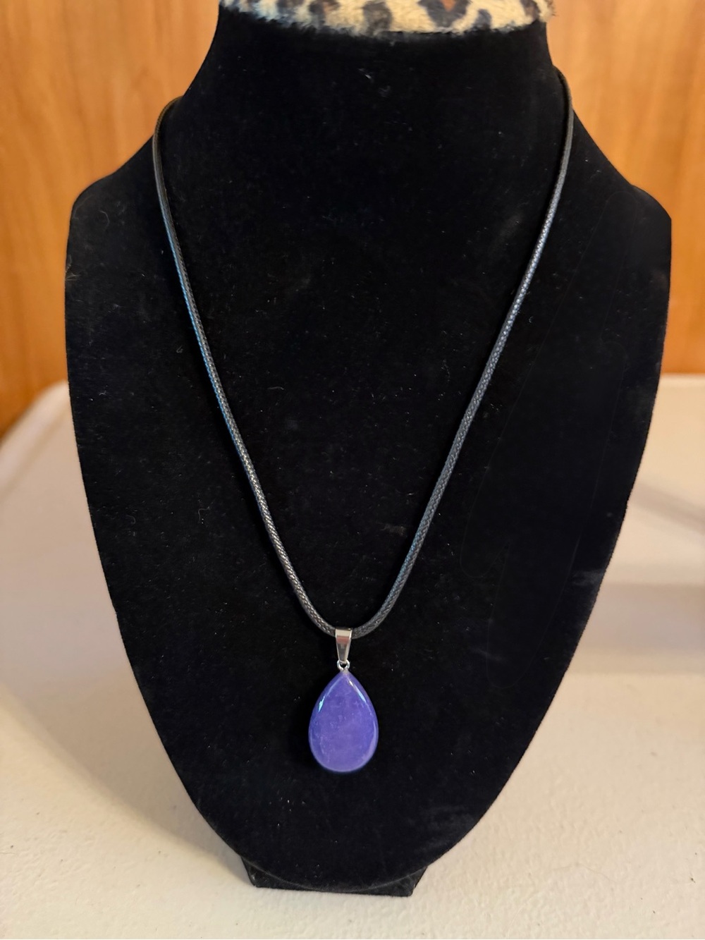 Purple Teardrop Pendant Necklace - Unbranded